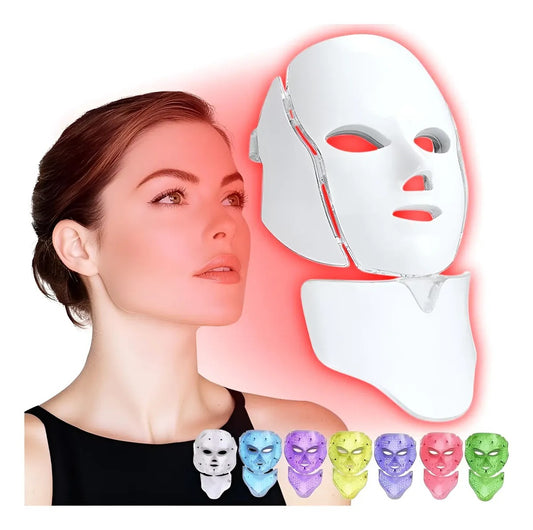 Mascara con Cuello Led 7 Colores Terapia de Luz Profesional