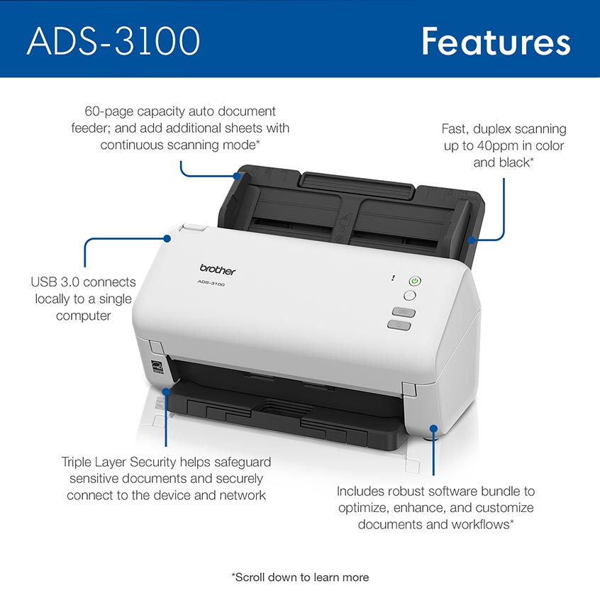 Brother ADS-3100 vista lateral