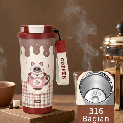 Vaso Térmico Coffee Cup Sweet Con Pitillo