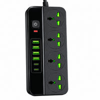 Fuente Electrica 10 En 1 | 4 Tomas + 4 USB + 2 Type-C
