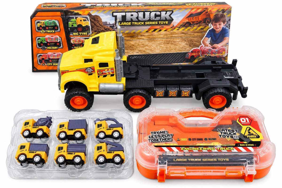 Camión Con Carritos De Construcción 239