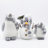 Set x3 Personajes Navideños Invierno (Pingüinos y Muñeco de Nieve)