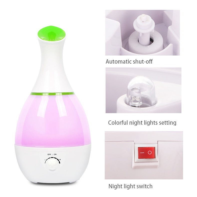 Humidificador Ultrasónico 3L Tipo Jarrón Vapor Frío