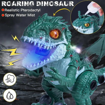 Dinosaurio T-Rex Eléctrico con Sonido, Luz y Vapor