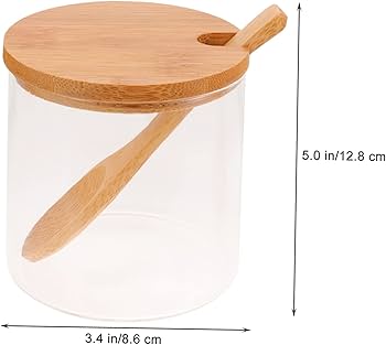 Set de Frascos de Vidrio con Tapa y Cucharas de Bambú
