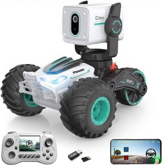 GNIMNAYRC Autos RC con cámara HD 720P, auto de control remoto todoterreno de 2.4 GHz con luz LED