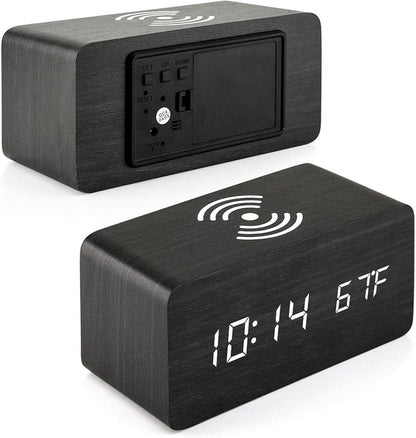 Reloj Despertador Digital Con Cargador Inalambrico
