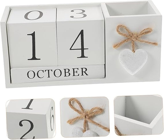 Calendario De Madera Con Portalapicero
