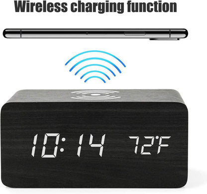 Reloj Despertador Digital Con Cargador Inalambrico