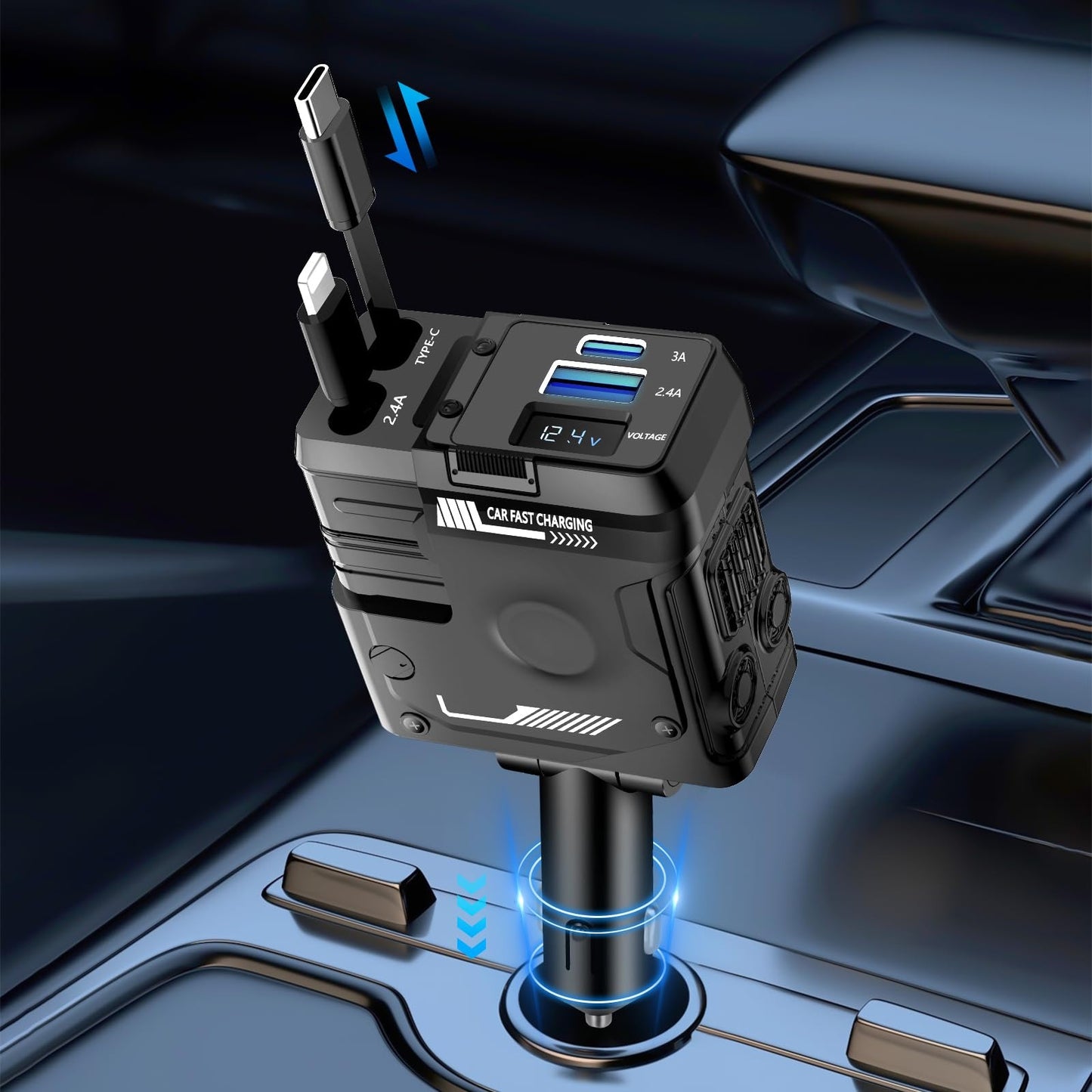 Cargador Para Carro 4 en 1 66W