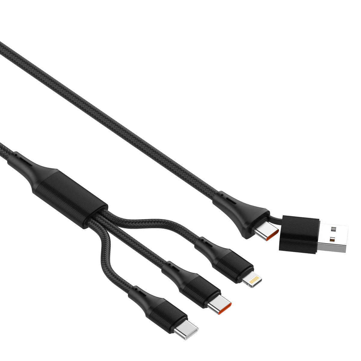 Cable USB + USB-C 3 en 1 LDNIO LC97UC 100W 1.2m Carga Rápida