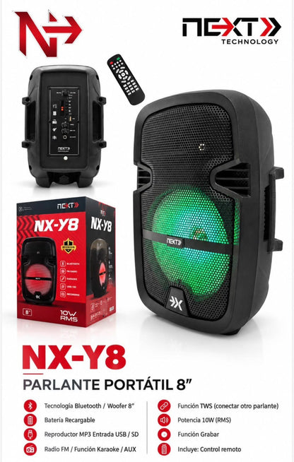 Parlante Portátil NEXT 8 Pulgadas (NX-Y8)