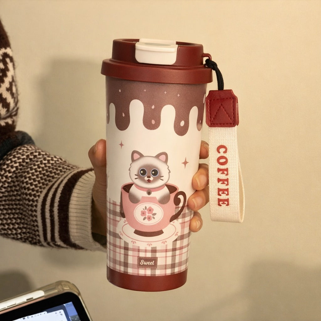 Vaso Térmico Coffee Cup Sweet Con Pitillo