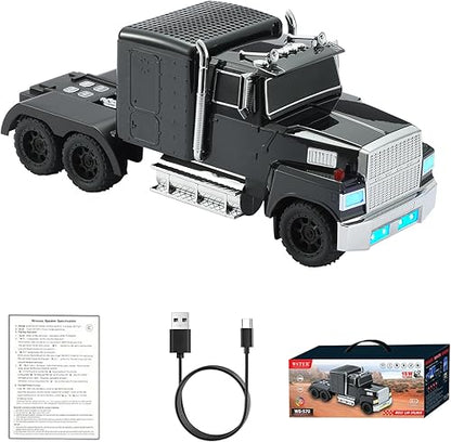 Parlante trailer WS-570 Bluetooth modelo de camión americano retro – Sonido HD portátil, estéreo TWS, radio FM, luces LED