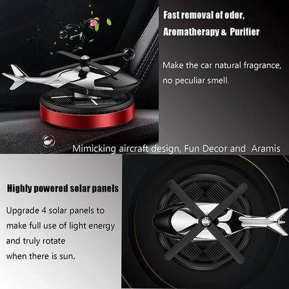 Helicoptero Ambientador Con Energia Solar Para Carro + Envío Gratis 