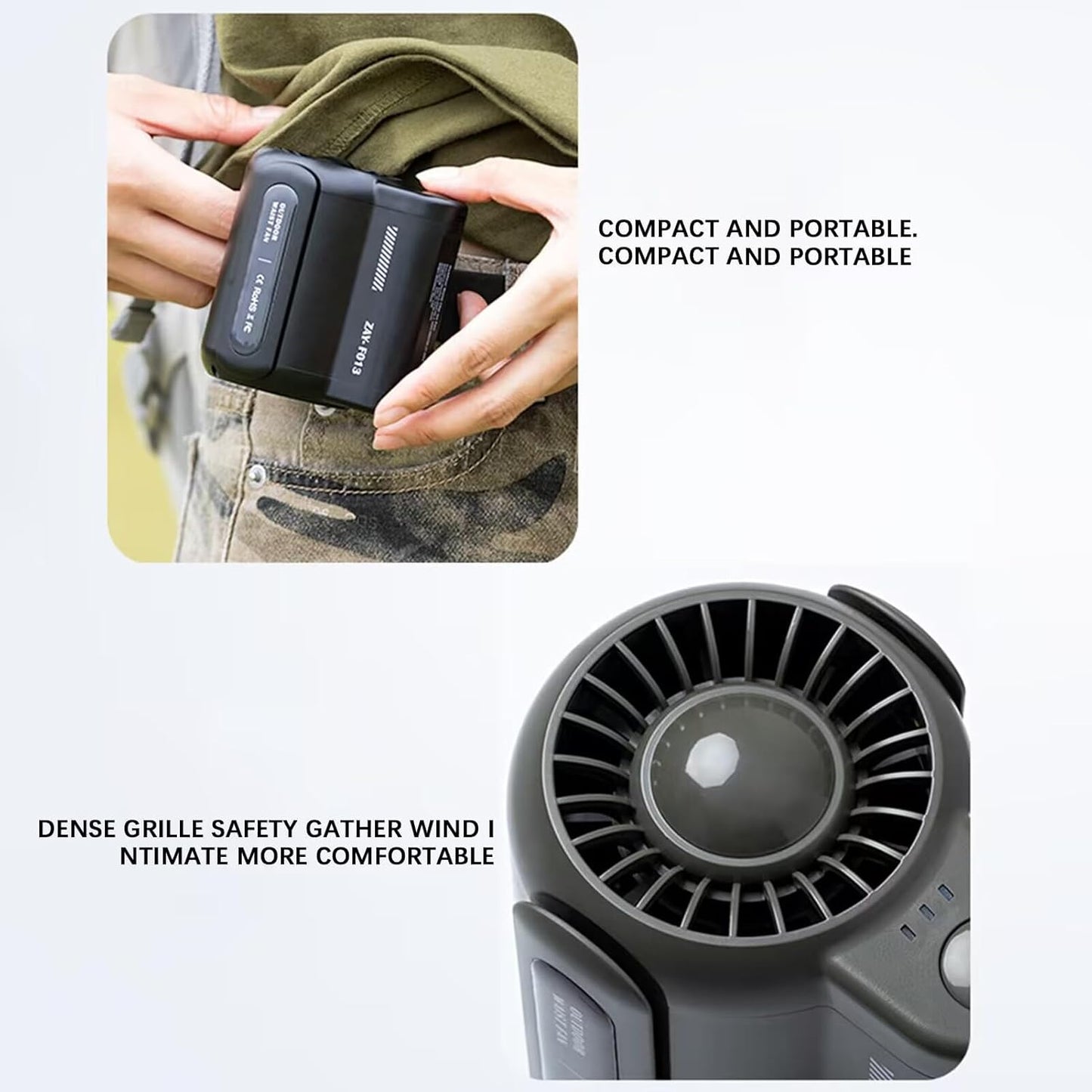 Ventilador de cintura para debajo de la camisa