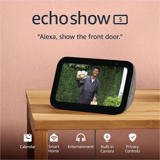 Amazon Echo Show 5 (modelo más reciente), Pantalla inteligente con 2x bajo y sonido claro
