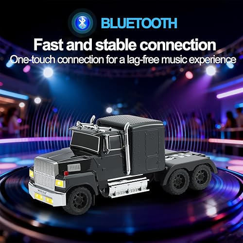 Parlante trailer WS-570 Bluetooth modelo de camión americano retro – Sonido HD portátil, estéreo TWS, radio FM, luces LED