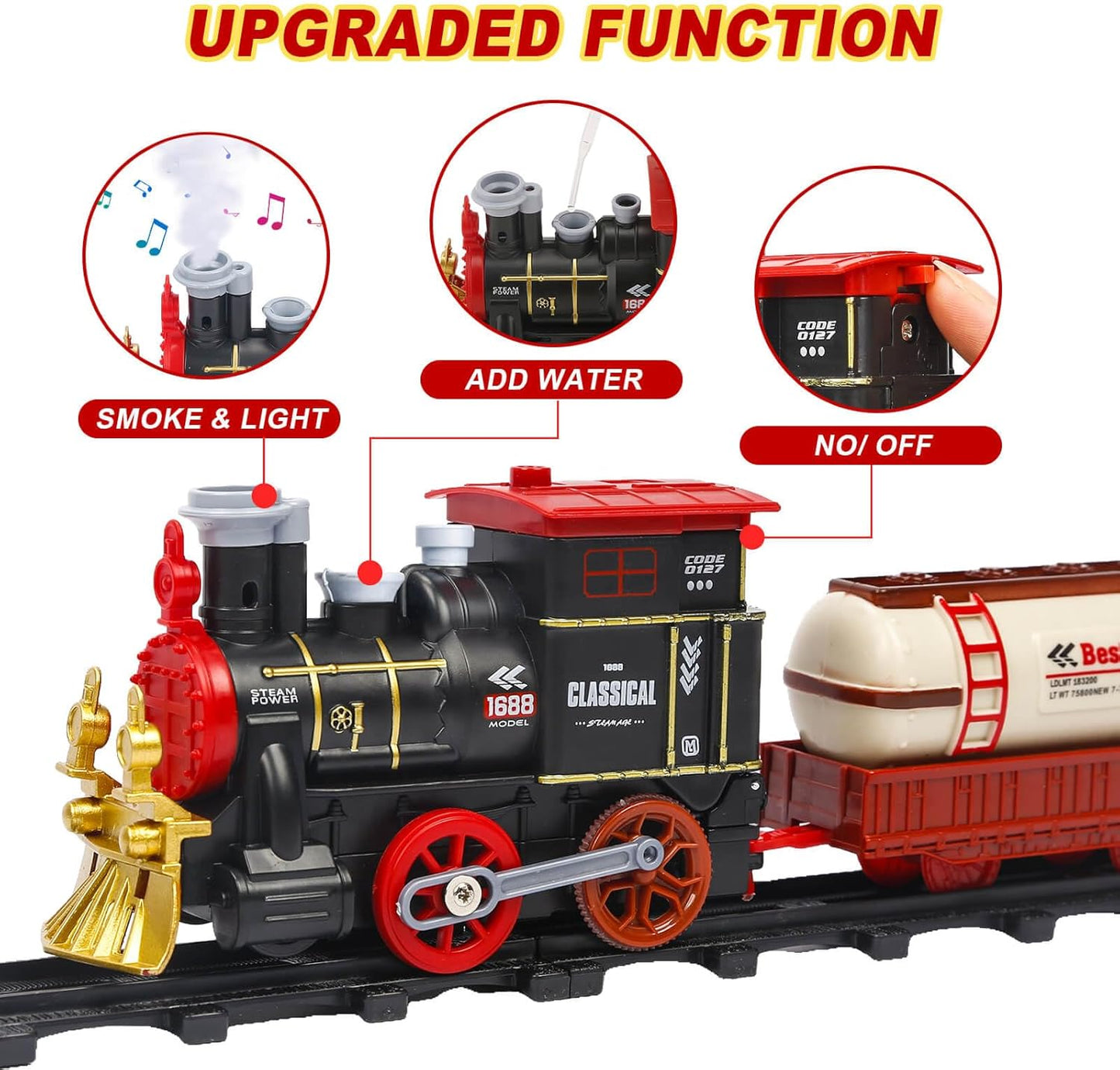 Tren Eléctrico Navideño con Humo Real