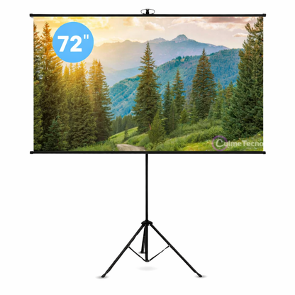 Telón para Proyector 72 Pulgadas (1.60 x 90cm) Portátil + Trípode