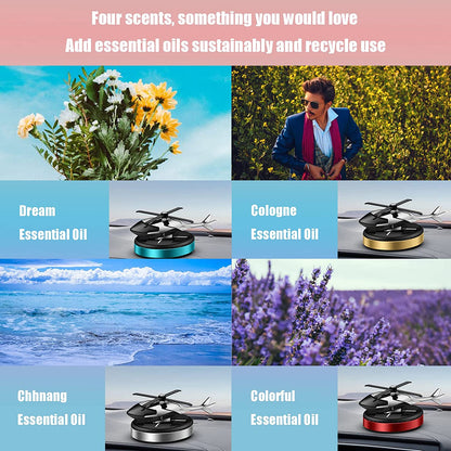 Helicoptero Ambientador Con Energia Solar Para Carro + Envío Gratis 