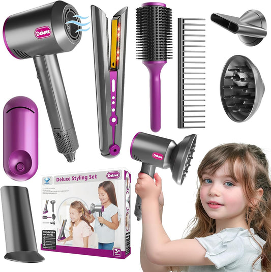 Kit Cepillo Secador De Juguete Para Niñas 23 Piezas