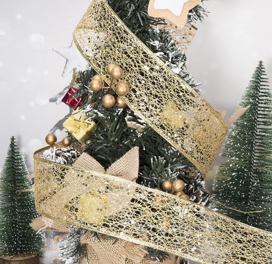 Rollo Cinta De Malla Decorativa De Navidad  2.70 X 6.6 cm