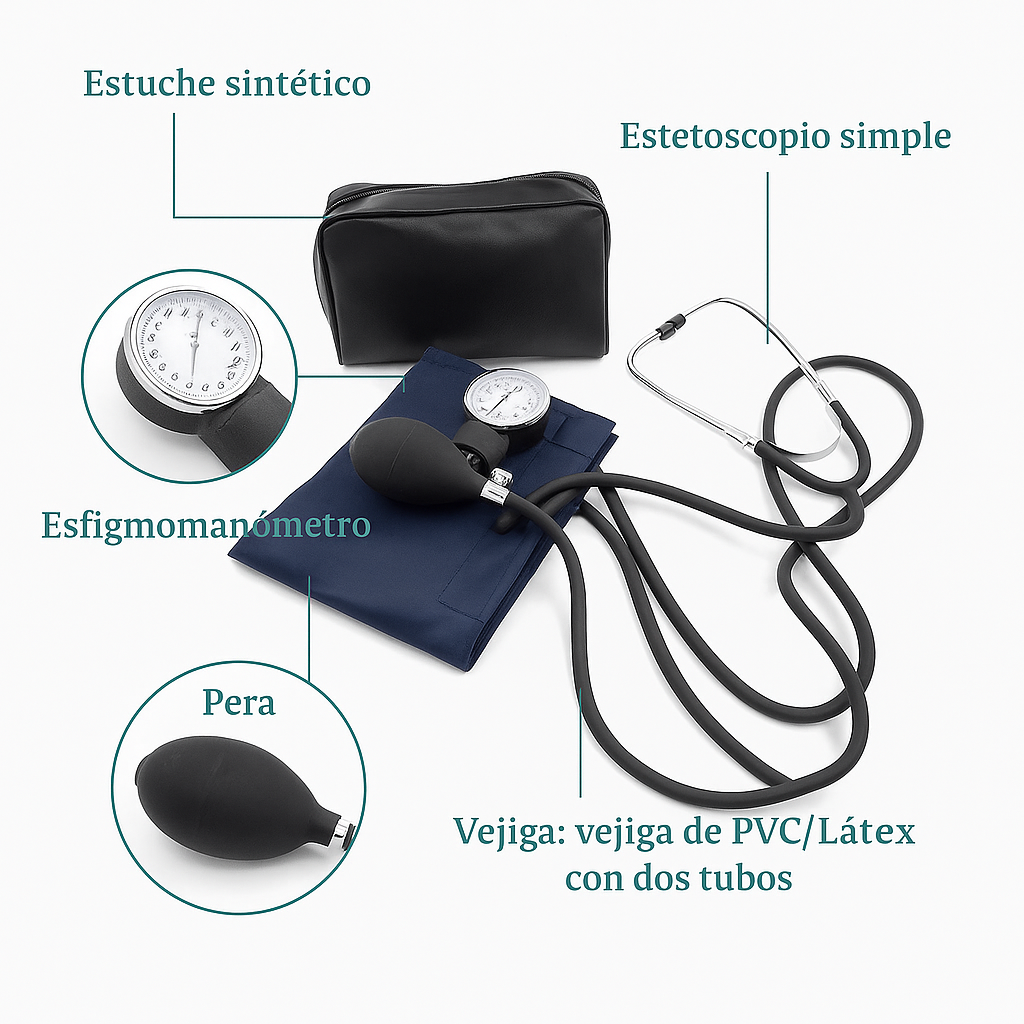 Kit Tensiometro Manual + Fonendoscopio Profesional + Estuche
