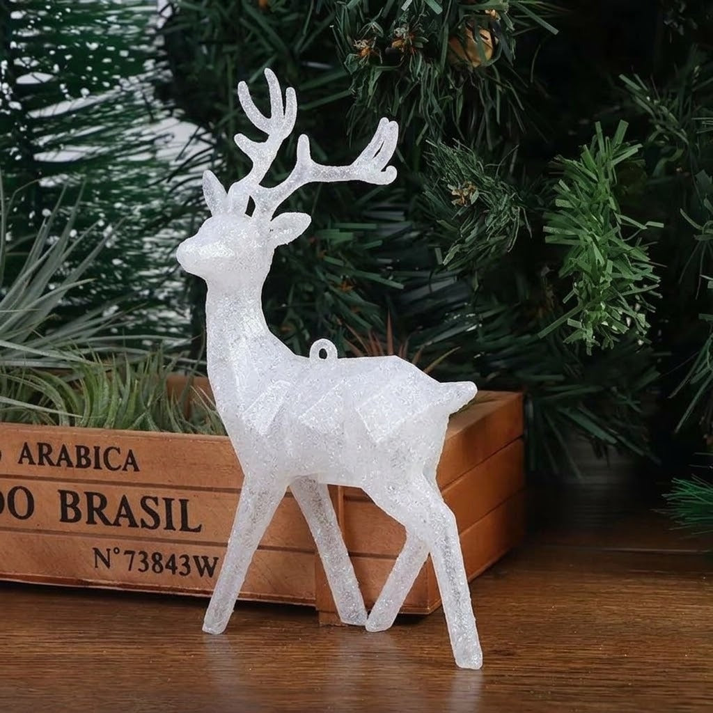 Reno Navideño Luminoso Escarchado