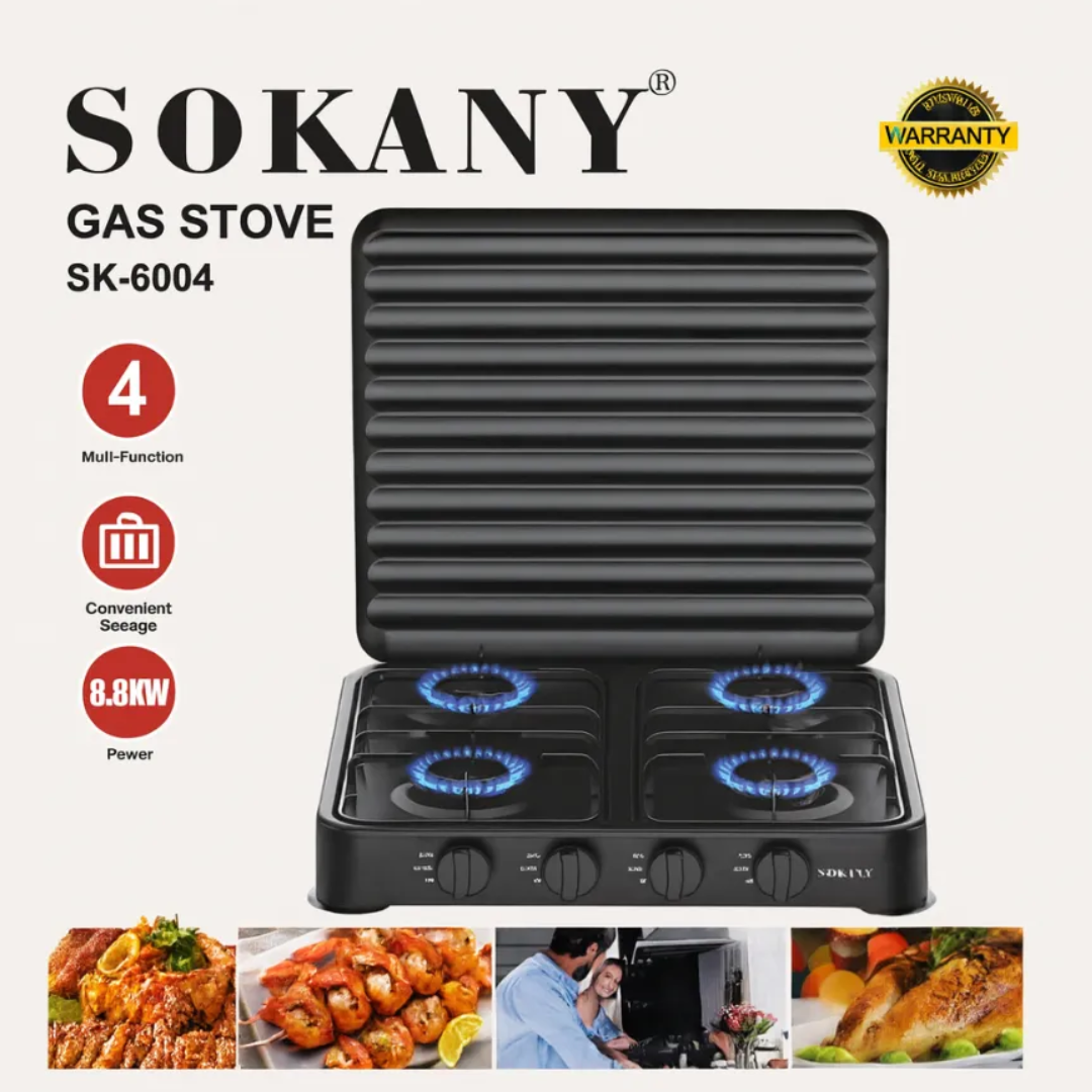 Estufa A Gas 4 Puestos Portátil Sokany