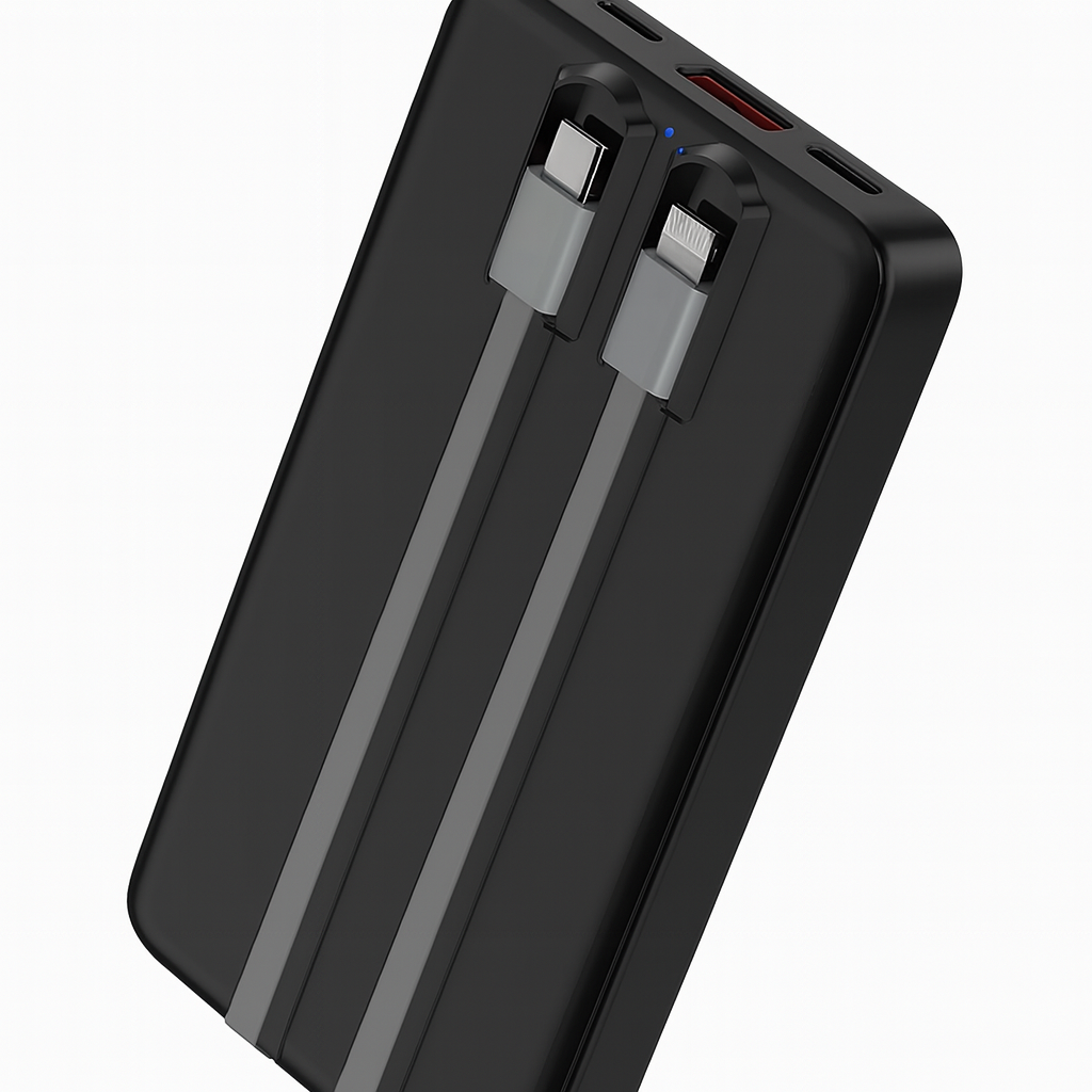 Power Bank Harvic 10.000 mAh con Cables Incorporados