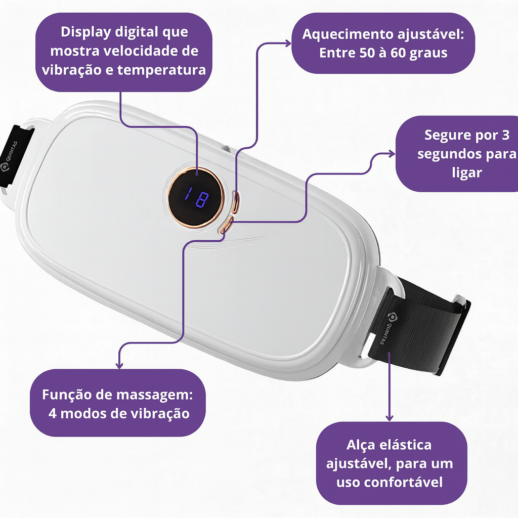 Cinturón Calentador Con Vibracion Para Aliviar Colicos