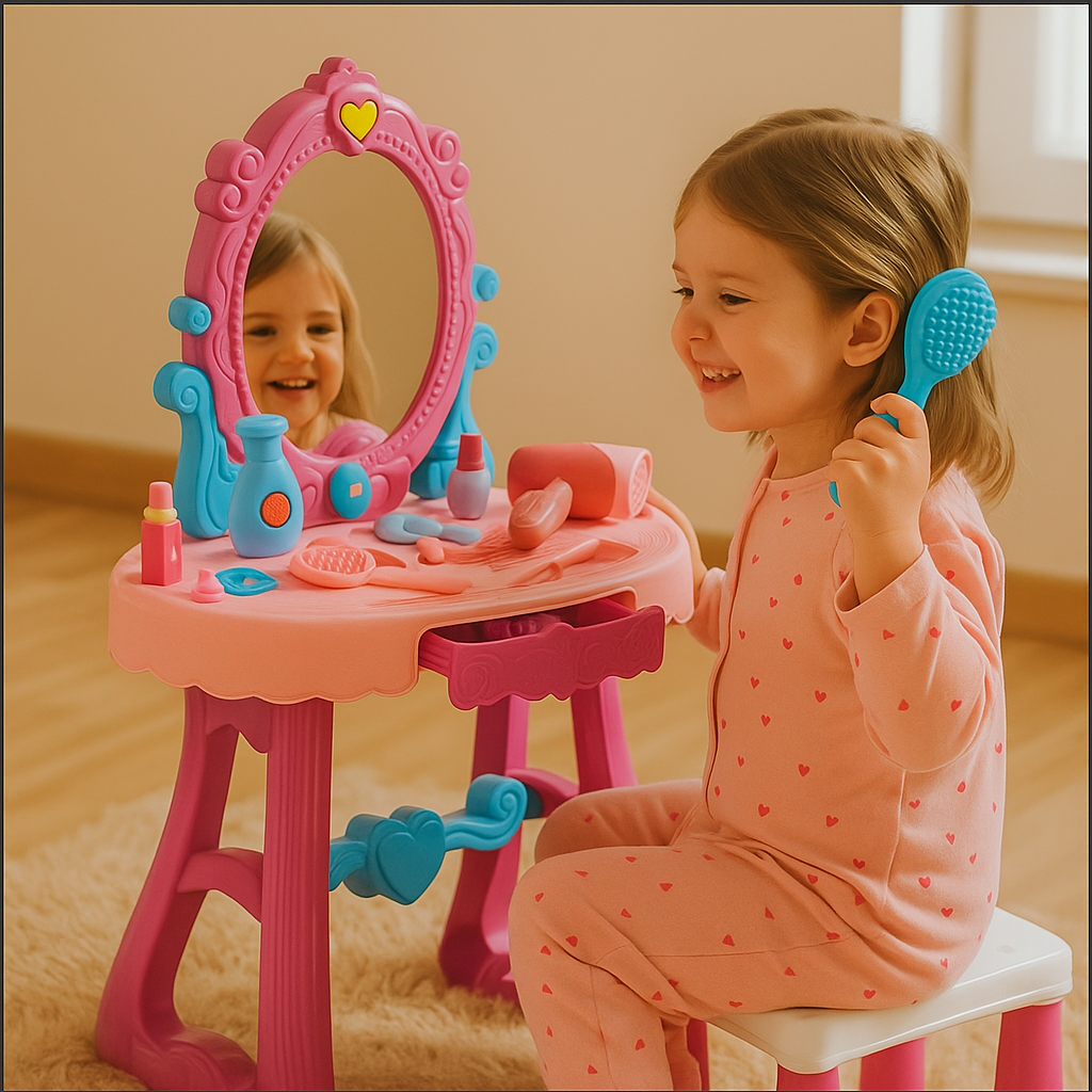 Tocador De Juguete Con Accesorios + Luces Y Sonidos