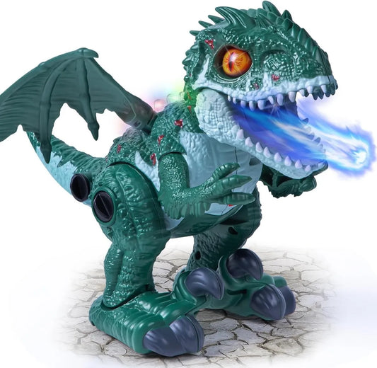 Dinosaurio T-Rex Eléctrico con Sonido, Luz y Vapor