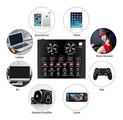 Condensador de sonido profesional V8 para podcasting, streaming