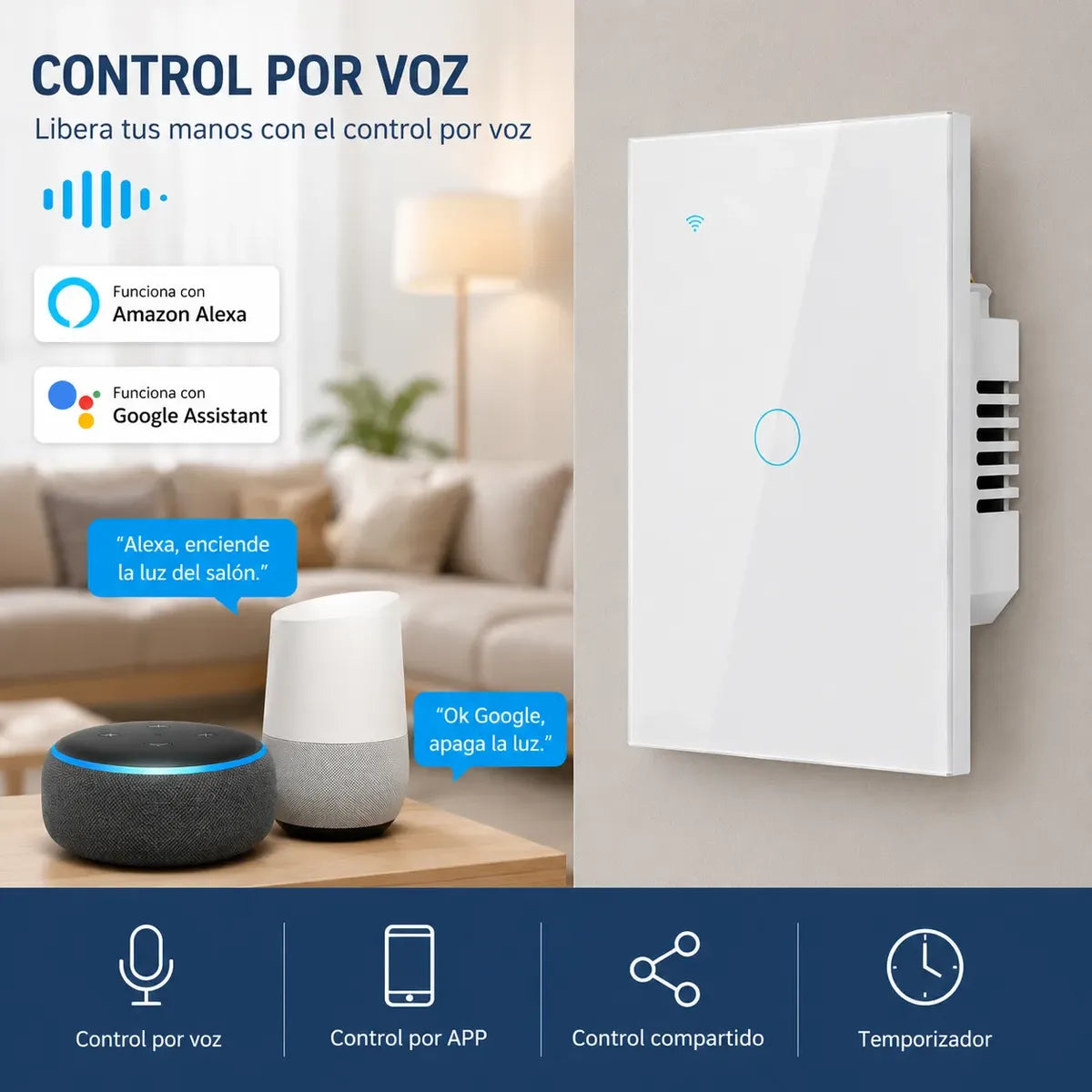 Interructor Inteligente CozyLife  |  Compatible con Alexa, Google y Apple HomeKit