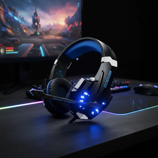 Diadema Gamer Bengoo G9000 Sonido Envolvente Micrófono Cancelación Ruido PS4/PS5 XBox