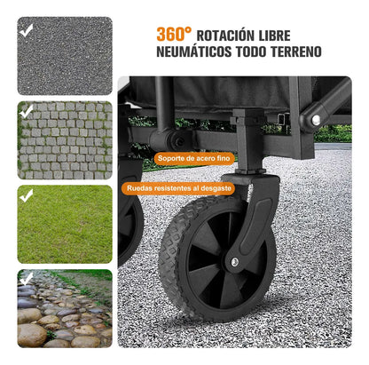 Carro Plegable De Mercado y Carga Con Ruedas