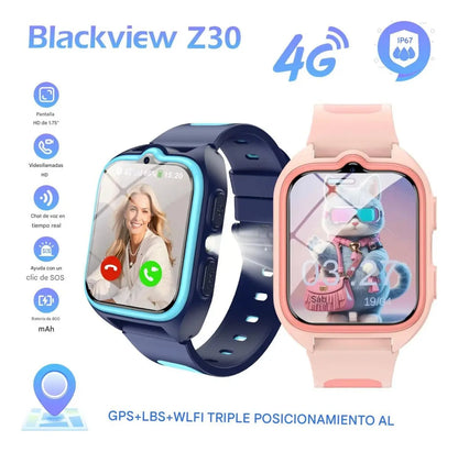 Reloj GPS Para Niños 4G Videollamada Cámara Y Linterna Resistente