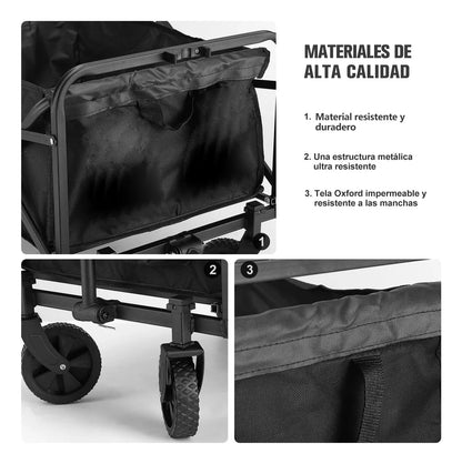 Carro Plegable De Mercado y Carga Con Ruedas