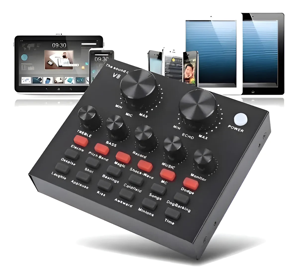 Condensador de sonido profesional V8 para podcasting, streaming