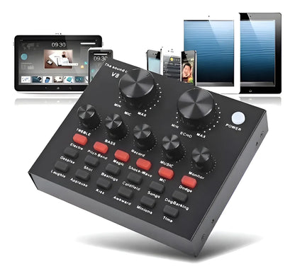Condensador de sonido profesional V8 para podcasting, streaming