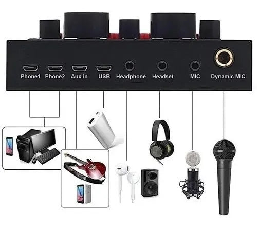 Condensador de sonido profesional V8 para podcasting, streaming