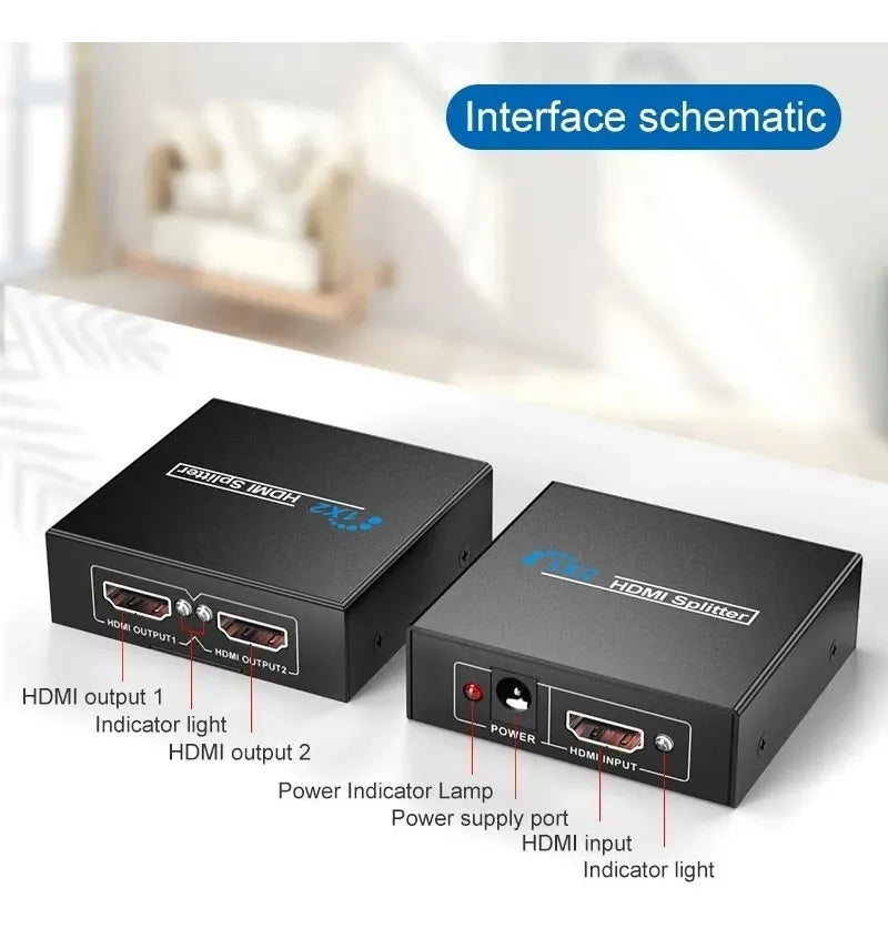 Multiplicador De Salida HDMI 1 Entrada 2 4K