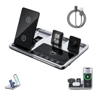Estación de carga inalámbrica 4 en 1 carga rápida para iPhone/reloj inteligente/auriculares