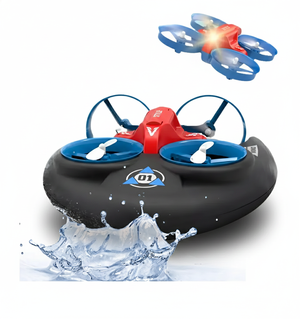 Drone Acuatico Terreste Aereo 3 En 1 Con Control Remoto