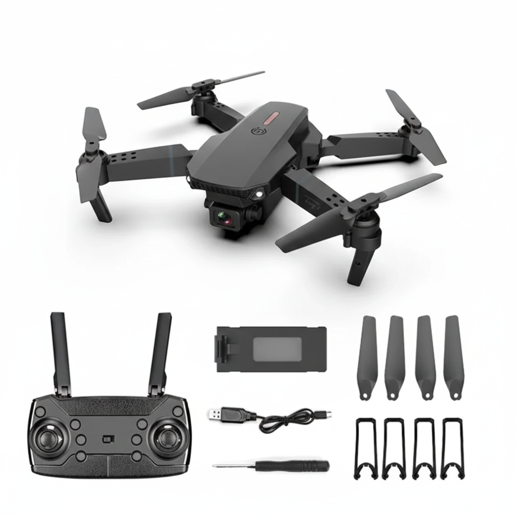 🚁Dron E88 plegable- diversion y tecnologia al aire libre