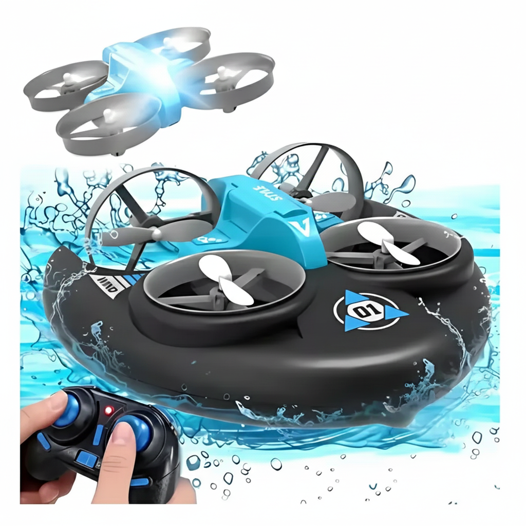 Drone Acuatico Terreste Aereo 3 En 1 Con Control Remoto