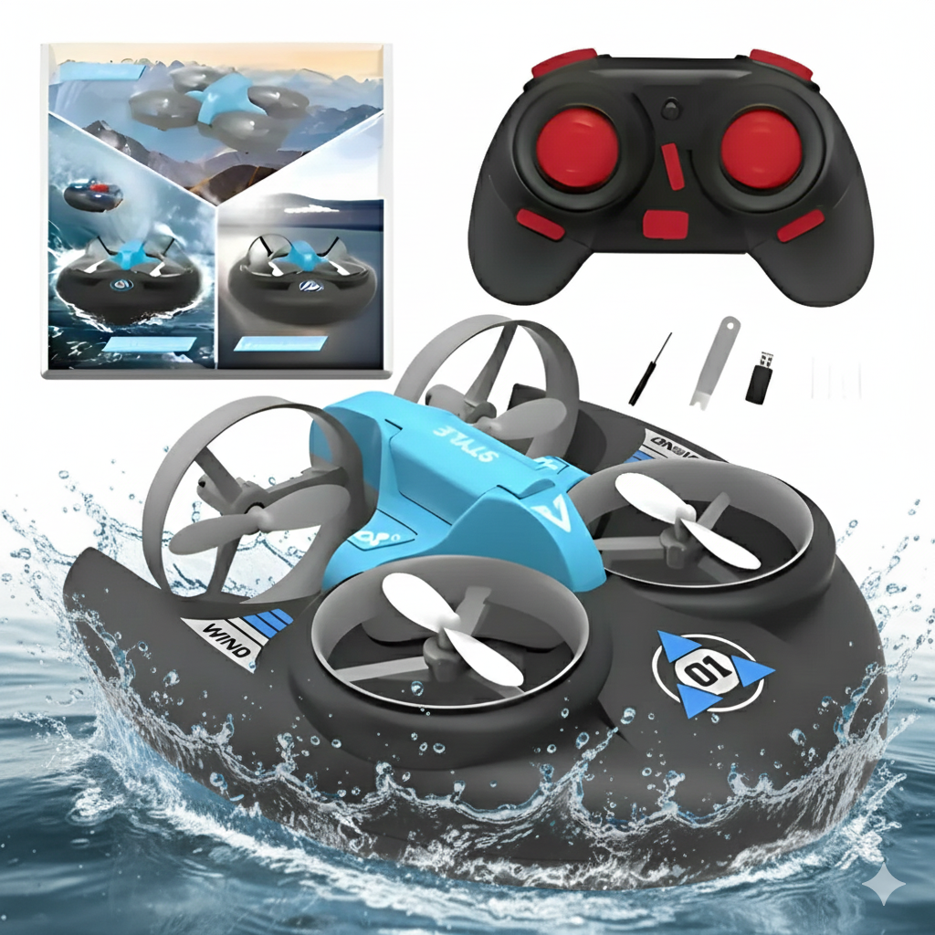 Drone Acuatico Terreste Aereo 3 En 1 Con Control Remoto