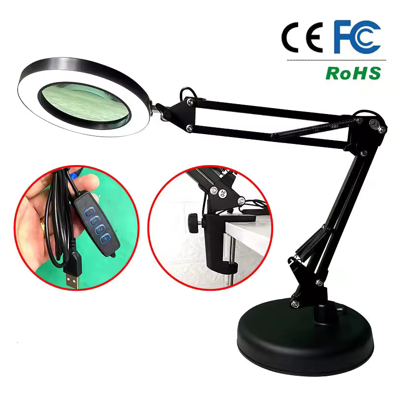 Lámpara Lupa LED de Escritorio 160mm